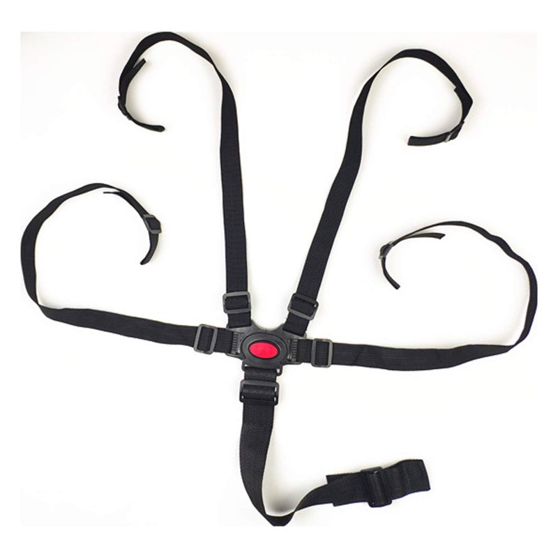 EWUHRY 5 Point Harness Seat Belt，Adjustable Baby Seat Belt Full Protection Security Harness Seatbelt for High Chair and Pushchair Black - Image 1